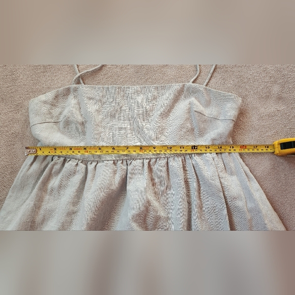 Asos Edition Mint Green Empire Waist Tiered Maxi Midi Dress Size 6 with Pockets - Picture 6 of 7